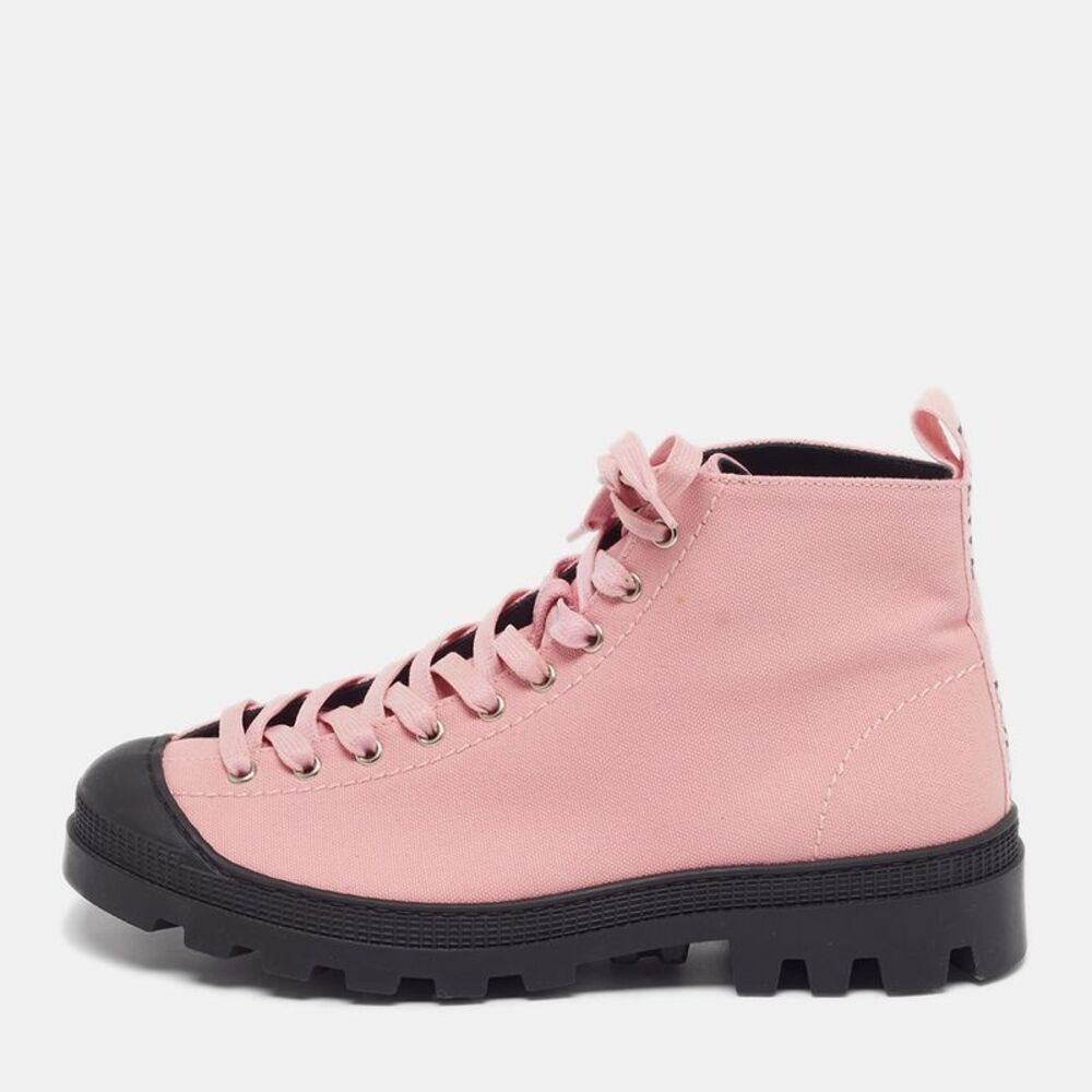 Loewe Size 43 Pink Canvas Ankle Length Boots